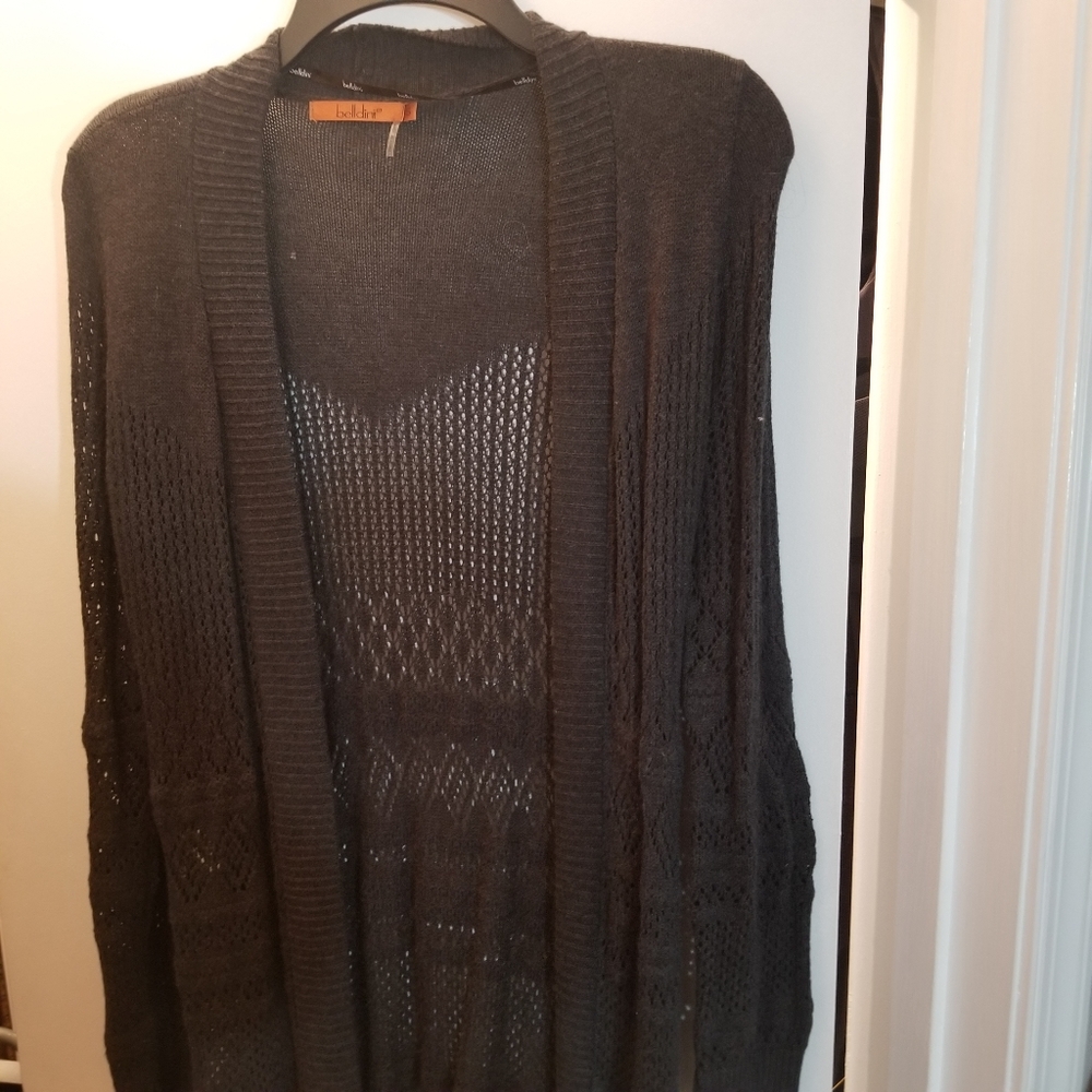 Grey knit duster...Size Small